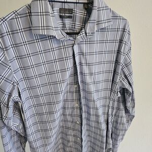 Nordstrom Gray Plaid Button Down Shirt